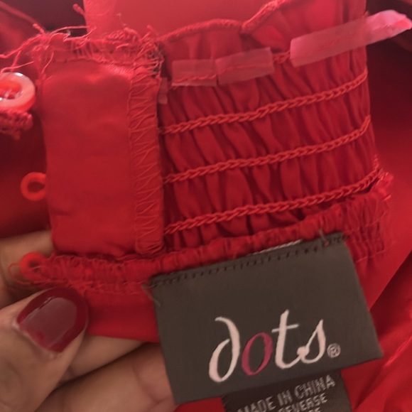 Vintage Dots red halter ruffle top L - Picture 7 of 7